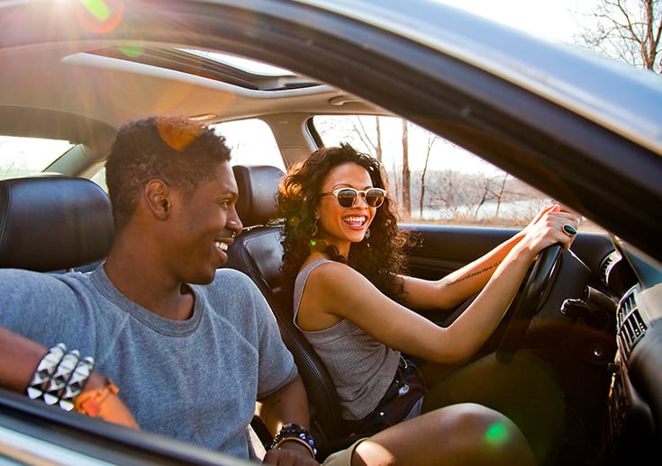 Man and woman in a car together